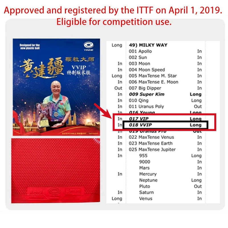 YINHE VVIP Maste Uzun Tırmıklı - Table Tennis Rubber incelemesi ve fiyatı